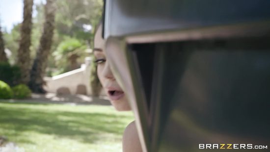 Вторжение на частную территорию брюнетка уладила минетом и лысой киской